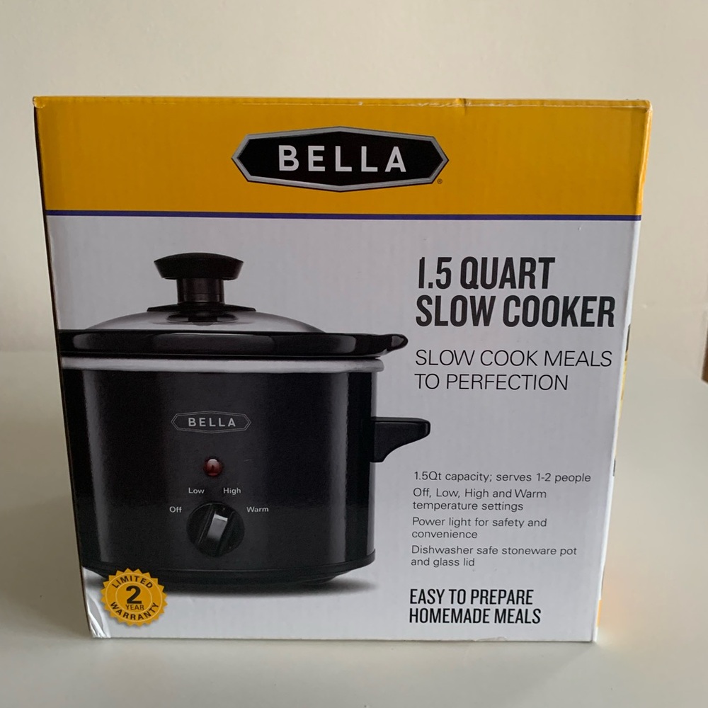 Bella 1.5 Quart Slow Cooker in black